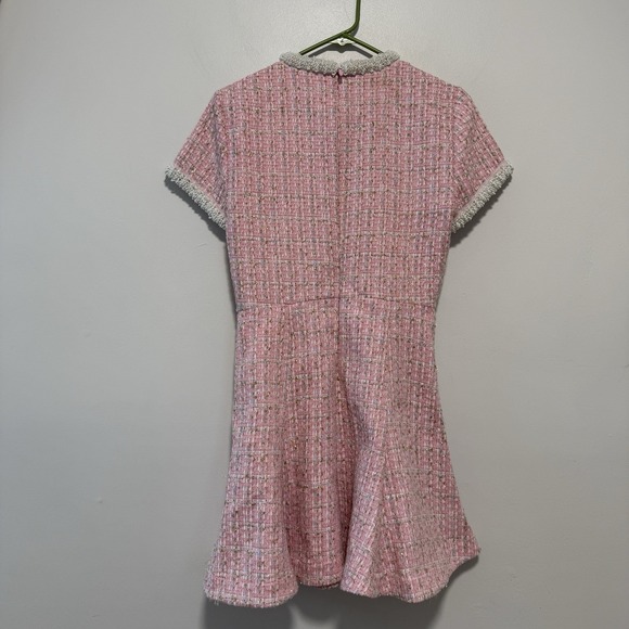 Likely Brie Beaded Tweed Pink Minidress Size 2 - Picture 7 of 9